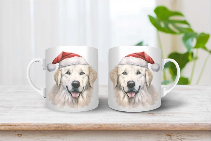 kuvasz mintás karácsonyi bögre 2