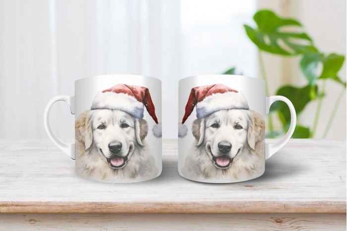 kuvasz mintás karácsonyi bögre 2