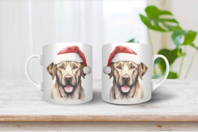 Labrador mintás karácsonyi bögre