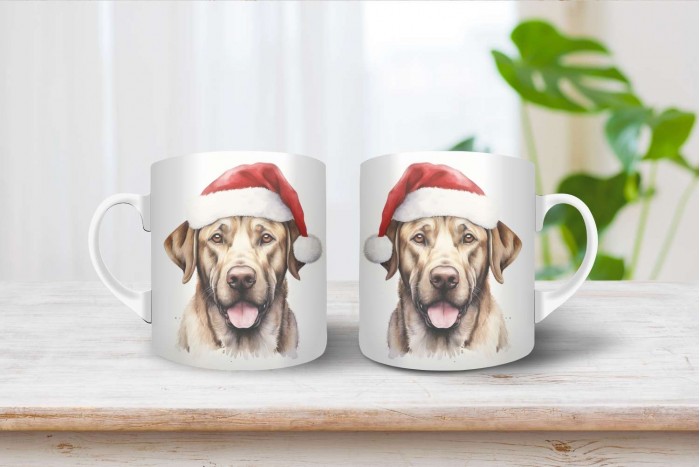 labrador mintás karácsonyi bögre 2