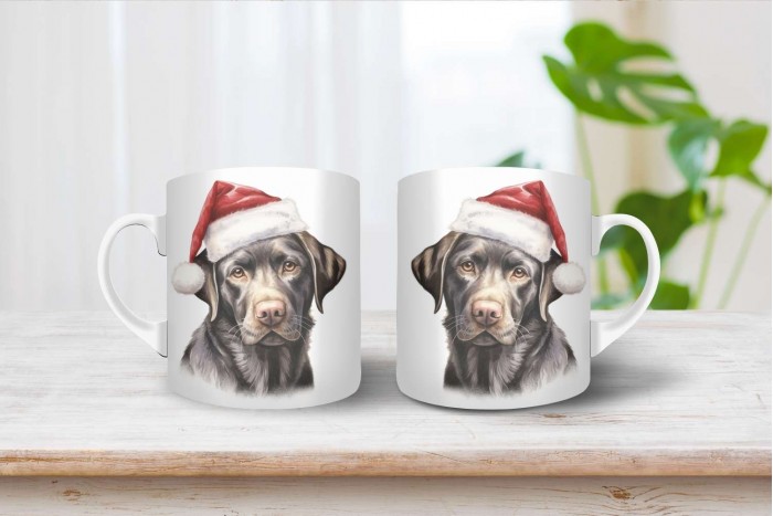 labrador mintás karácsonyi bögre 2