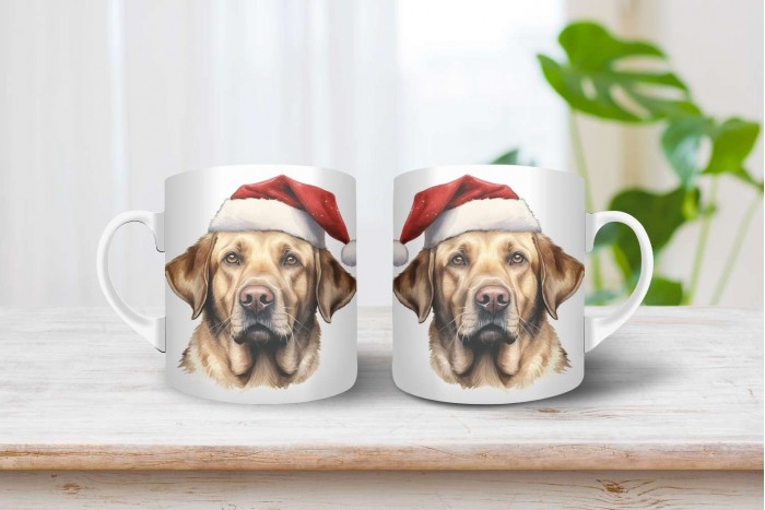 labrador mintás karácsonyi bögre 2