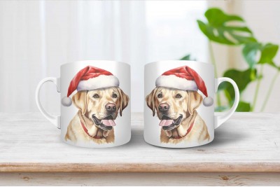 Labrador mintás karácsonyi bögre