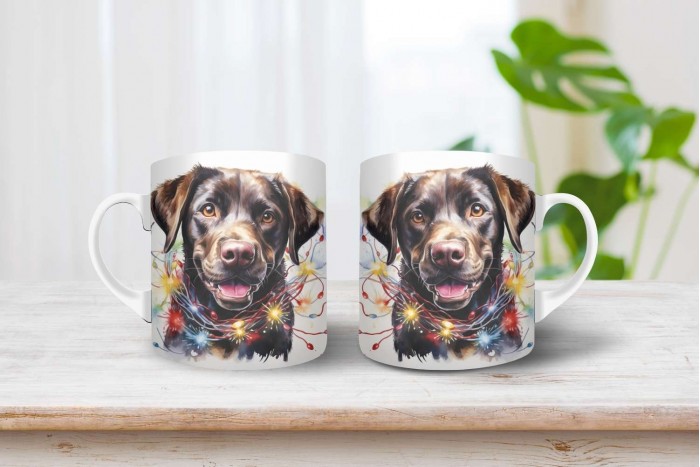 labrador mintás karácsonyi bögre 2