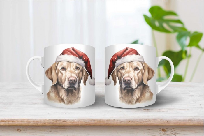 labrador mintás karácsonyi bögre 2