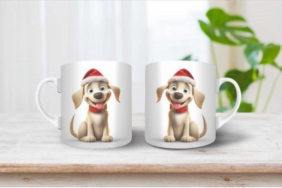 Labrador mintás karácsonyi bögre