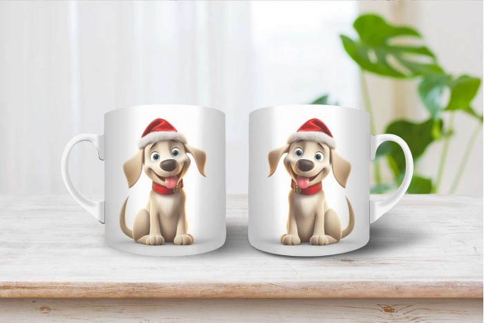 labrador mintás karácsonyi bögre 2