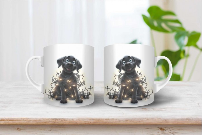 labrador mintás karácsonyi bögre 2