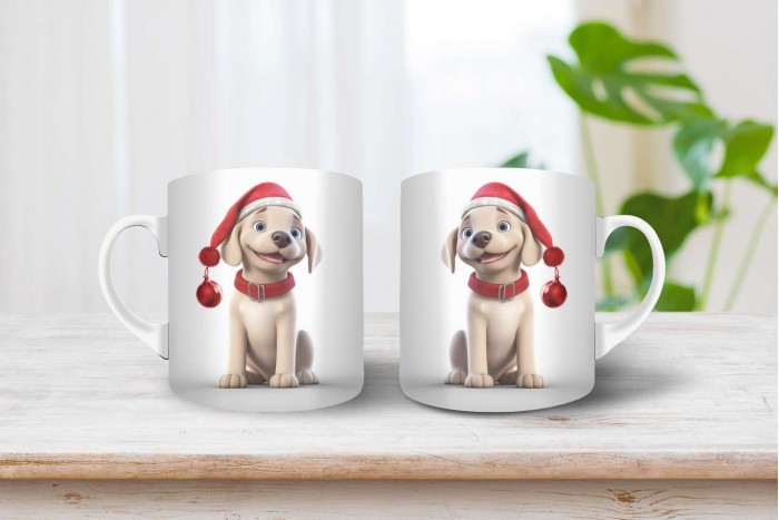 labrador mintás karácsonyi bögre 2