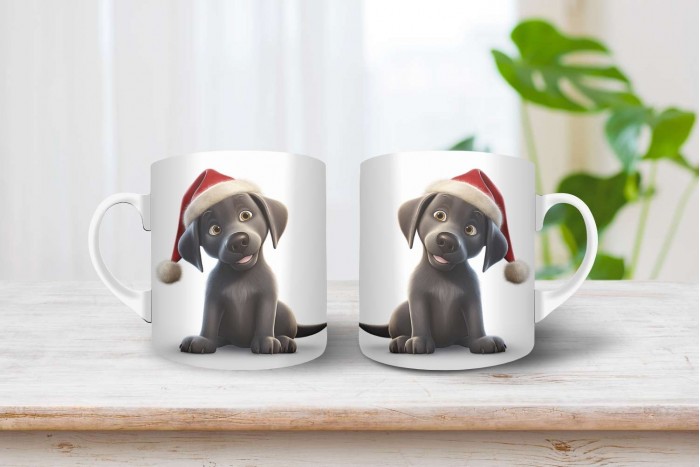 labrador mintás karácsonyi bögre 2