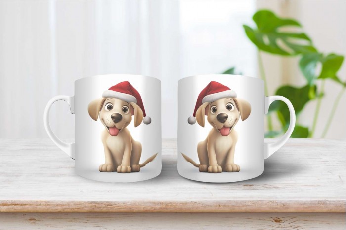 labrador mintás karácsonyi bögre 2