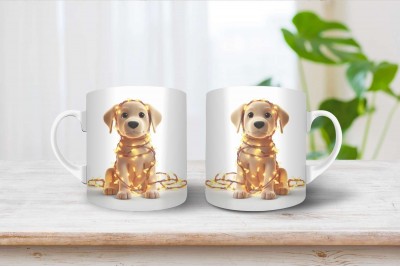 Labrador mintás karácsonyi bögre