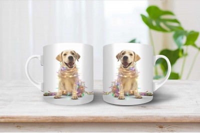 Labrador mintás karácsonyi bögre