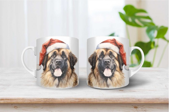 leonbergi mintás karácsonyi bögre 2