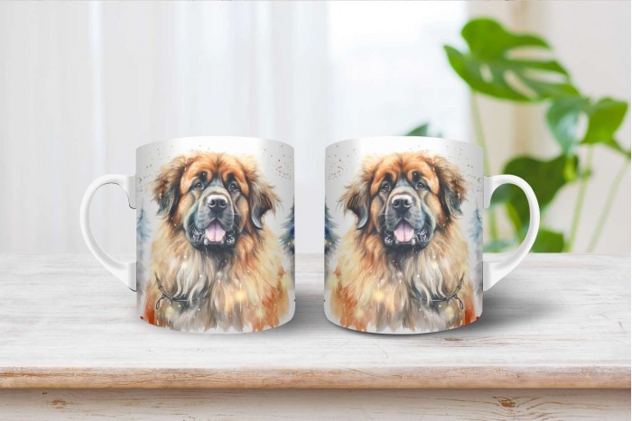 leonbergi mintás karácsonyi bögre 2