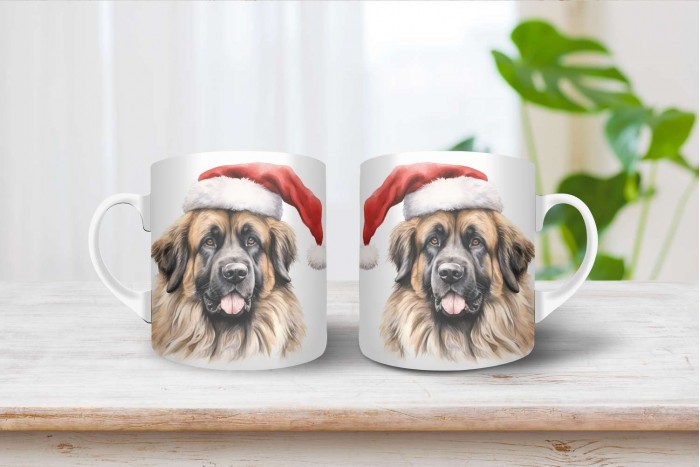 leonbergi mintás karácsonyi bögre 2