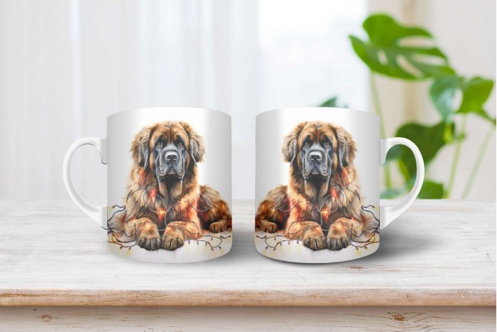 leonbergi mintás karácsonyi bögre 2