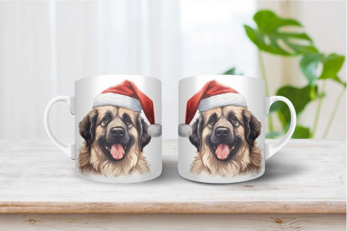 leonbergi mintás karácsonyi bögre 2