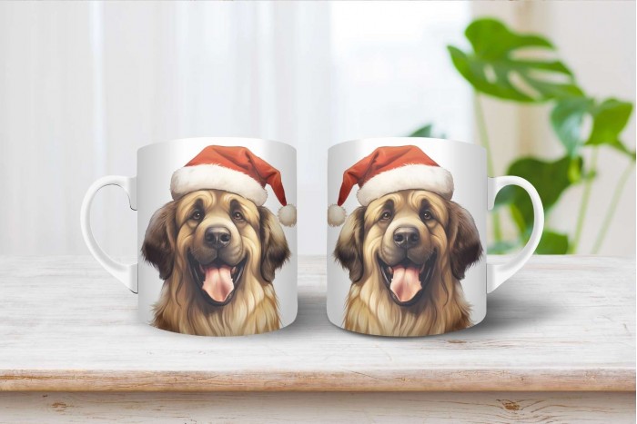 leonbergi mintás karácsonyi bögre 2