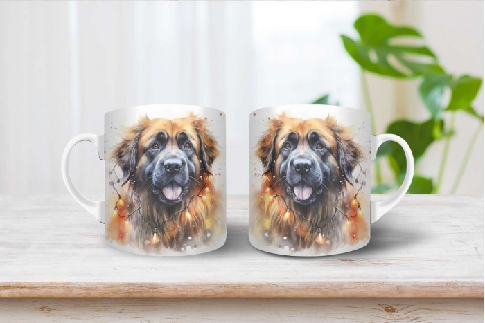 leonbergi mintás karácsonyi bögre 2