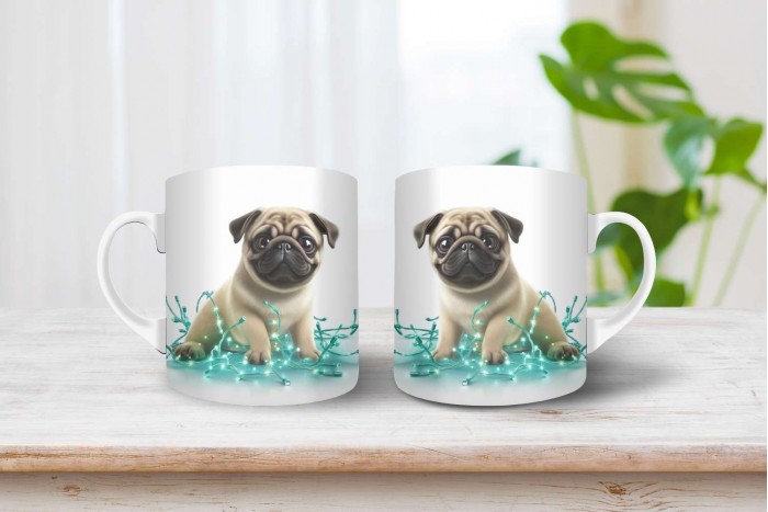 mopsz mintás karácsonyi bögre 2