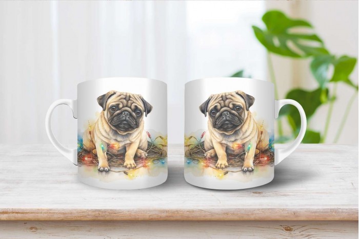 mopsz mintás karácsonyi bögre 2