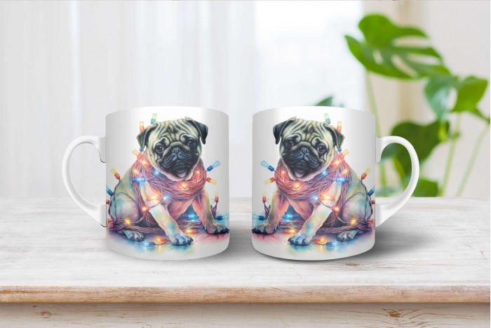 mopsz mintás karácsonyi bögre 2