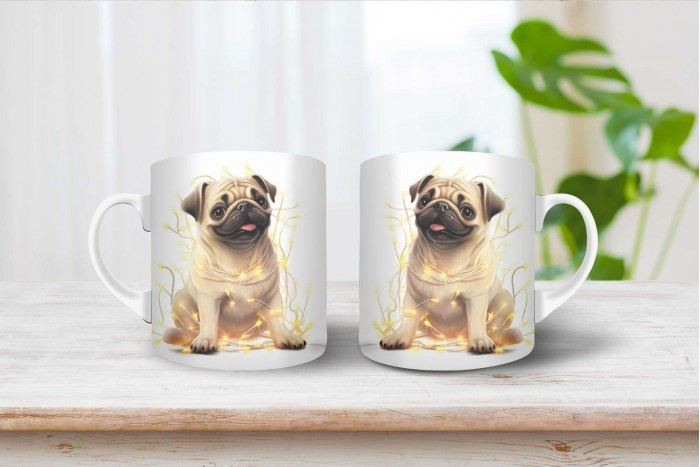 mopsz mintás karácsonyi bögre 2