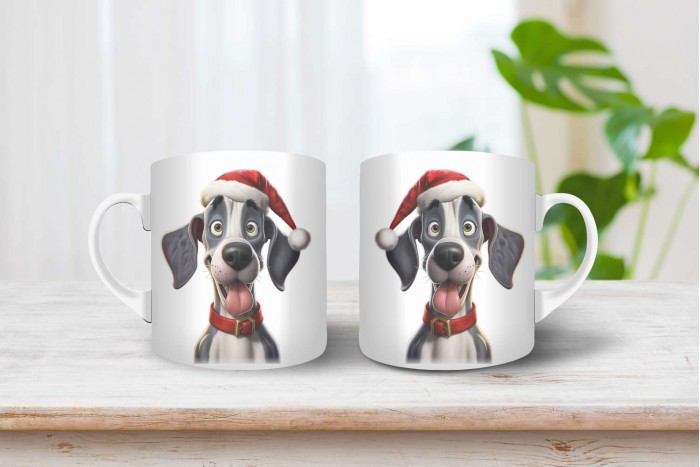 német dog mintás karácsonyi bögre 2