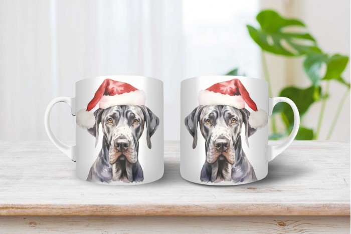 német dog mintás karácsonyi bögre 2