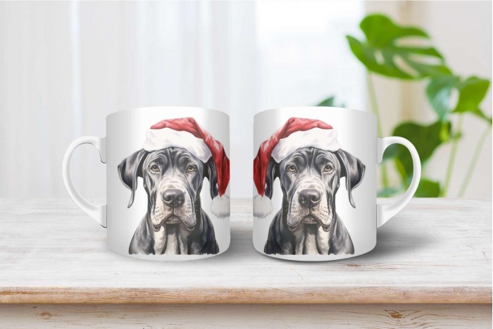 német dog mintás karácsonyi bögre 2