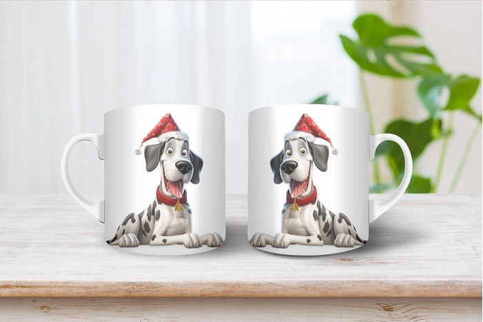 német dog mintás karácsonyi bögre 2