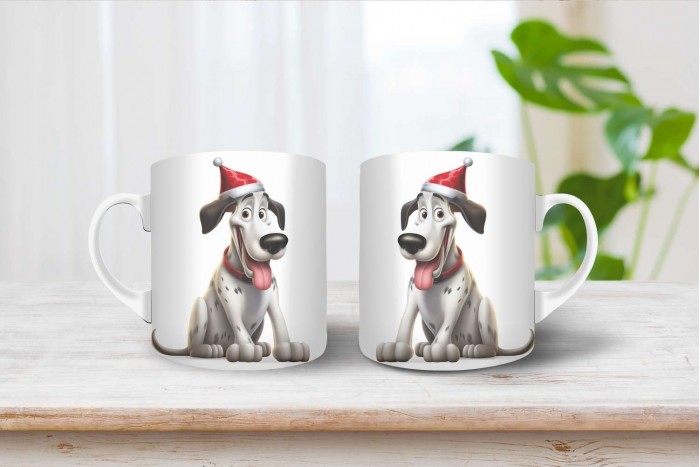 német dog mintás karácsonyi bögre 2