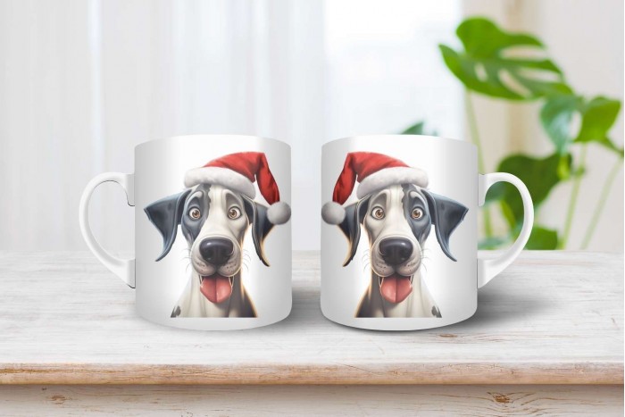 német dog mintás karácsonyi bögre 2