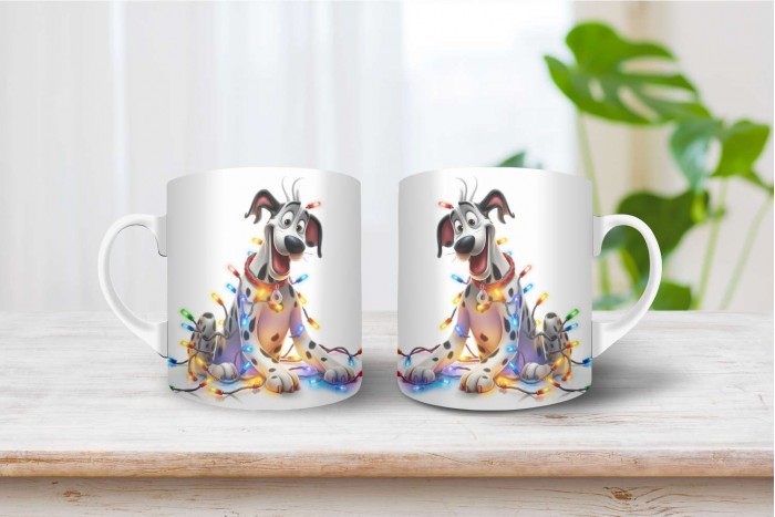német dog mintás karácsonyi bögre 2