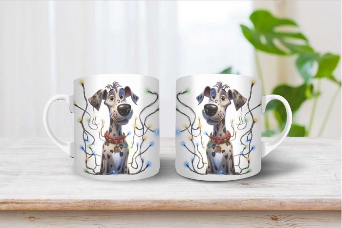 német dog mintás karácsonyi bögre 2