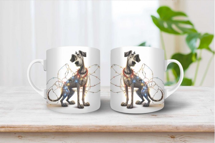 német dog mintás karácsonyi bögre 2