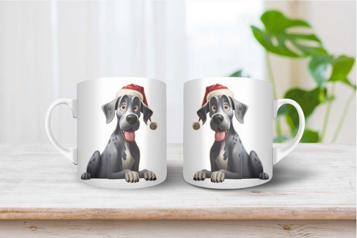 német dog mintás karácsonyi bögre 2