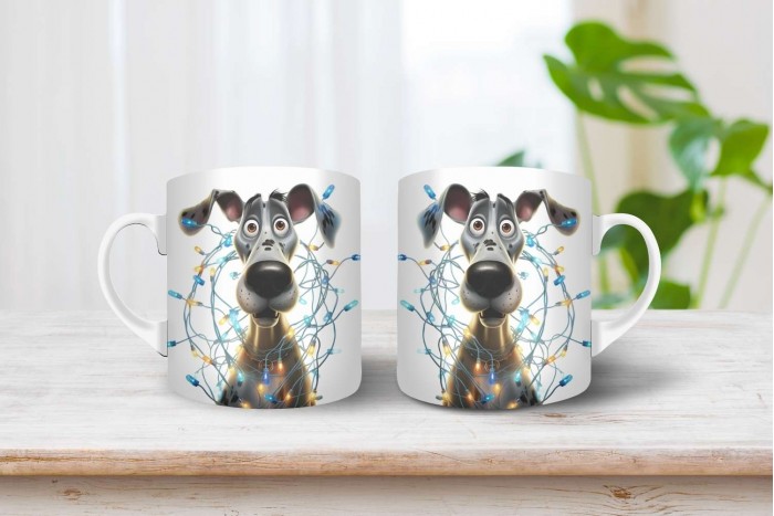 német dog mintás karácsonyi bögre 2