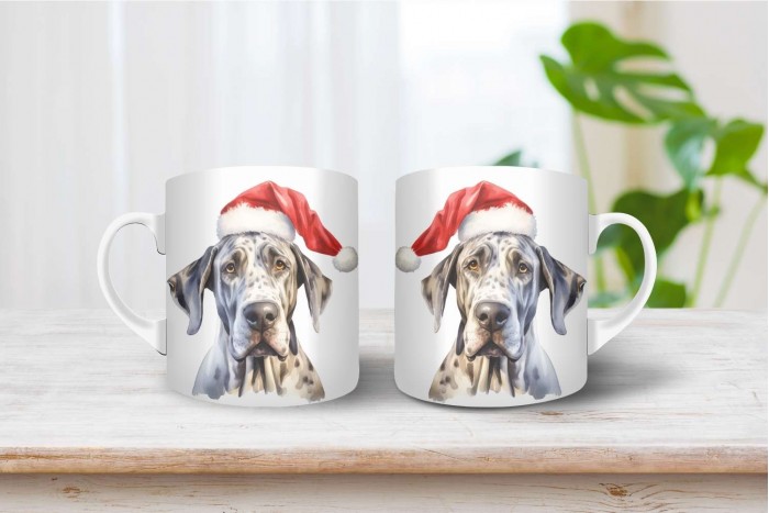 német dog mintás karácsonyi bögre 2