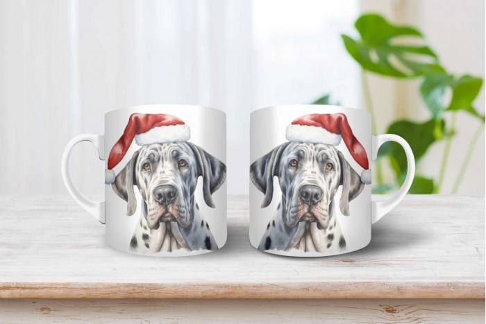 német dog mintás karácsonyi bögre 2