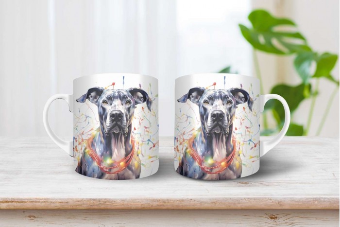 német dog mintás karácsonyi bögre 2