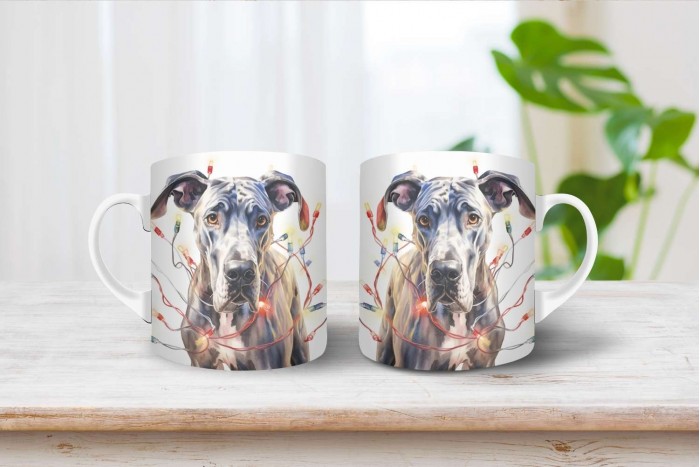 német dog mintás karácsonyi bögre 2