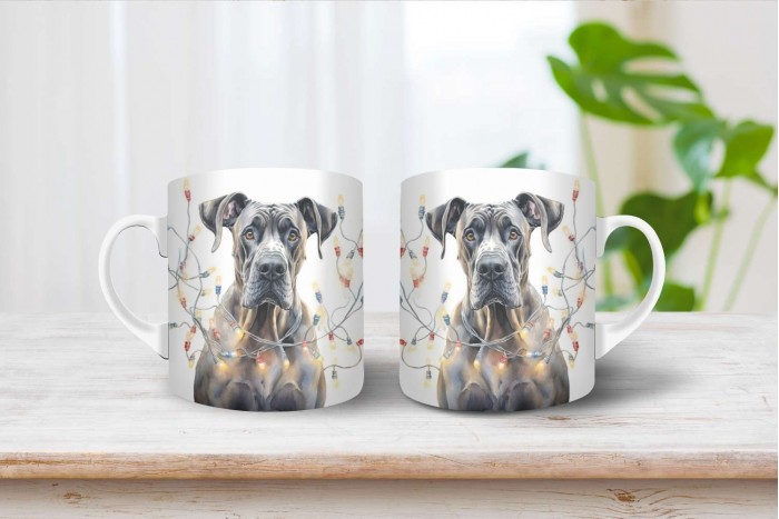 német dog mintás karácsonyi bögre 2