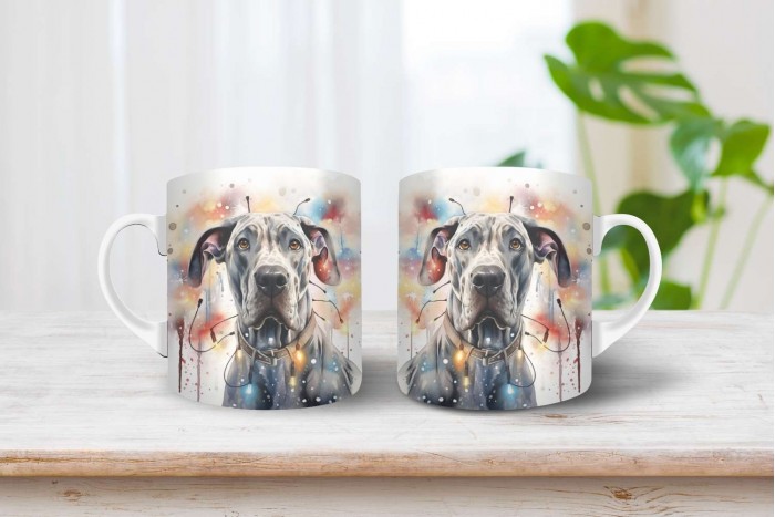 német dog mintás karácsonyi bögre 2