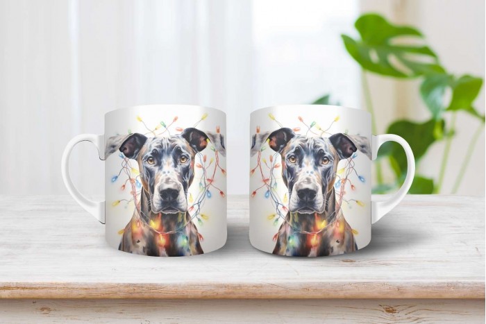 német dog mintás karácsonyi bögre 2