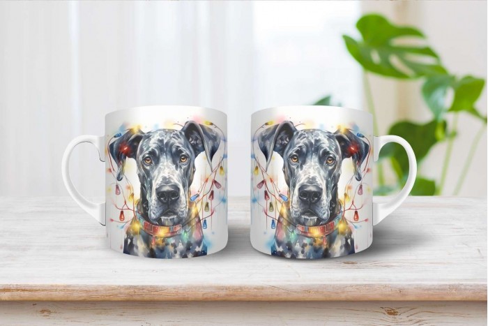 német dog mintás karácsonyi bögre 2