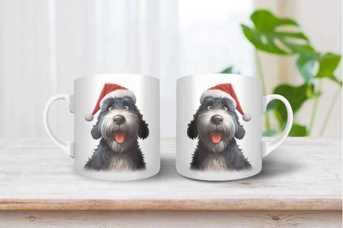 orosz terrier mintás karácsonyi bögre 2