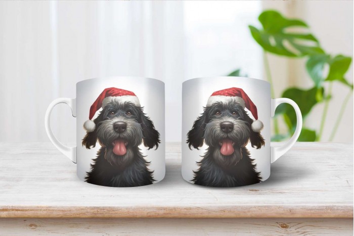 orosz terrier mintás karácsonyi bögre 2