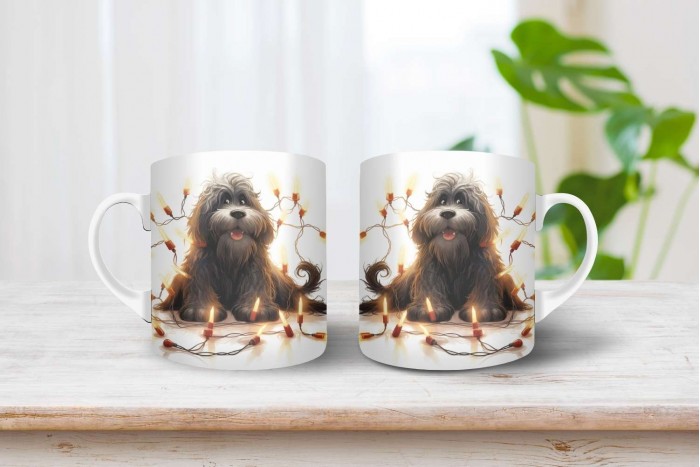 orosz terrier mintás karácsonyi bögre 2